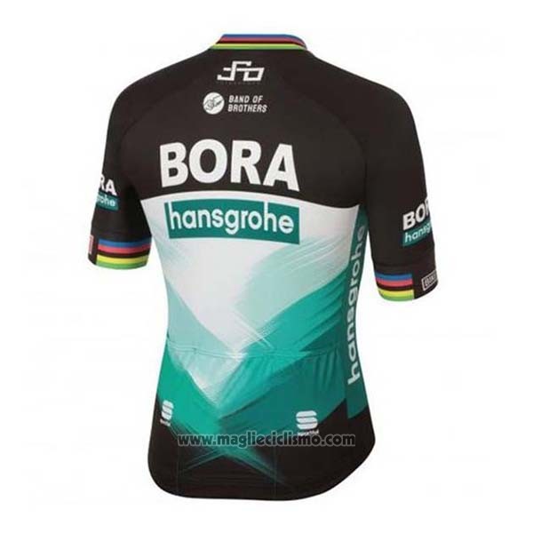 2020 Abbigliamento Ciclismo Bora-Hansgrone Verde Nero Manica Corta e Salopette
